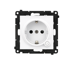 Gniazdo z uziemieniem z wbudowanym pomiarem energii, sterowane smartfonem [Wi-Fi] – SOCKET, Schuko, 250V, 16A, moduł, jasnoszary mat
