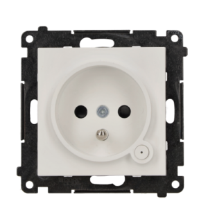 Gniazdo z uziemieniem z wbudowanym pomiarem energii, sterowane smartfonem [Wi-Fi] – SOCKET, bolec uziemiający, 250V, 16A, moduł, jasnoszary mat