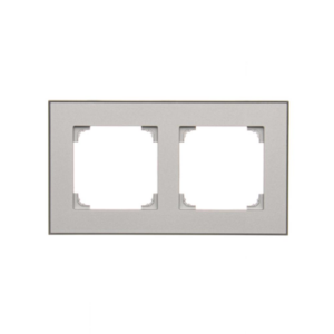 Ramka 2- krotna, aluminium, podstawa czarna