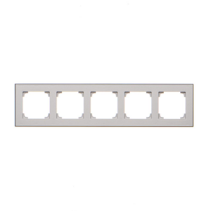 Ramka 5- krotna, aluminium, podstawa czarna