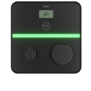 Produkt na zamówienie, stacja ładowania pojazdów elektrycznych, Simon Xenon, ścienna/Totem, 1 faza, 32A, 7400W, gniazdo Schuko + gniazdo T2, RFID, MID, modem 4G/ LTE (opcjonalny), wyłącznik nadprądowy 40A klasa C wyłącznik różnicowoprądowy 30mA klasa A, Ethernet + RS-485