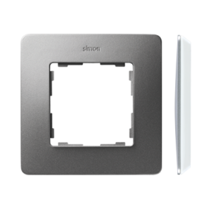 Ramka 1- krotna, aluminium, podstawa biała
