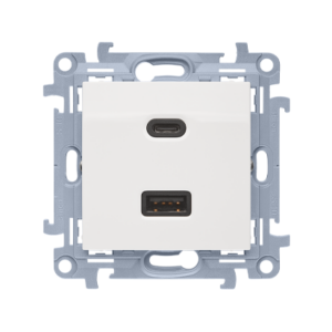 Ładowarka USB podwójna, C+A, 30W, biały