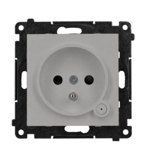 Gniazdo z uziemieniem z wbudowanym pomiarem energii, sterowane smartfonem [Wi-Fi] – SOCKET, bolec uziemiający, 250V, 16A, moduł, aluminium mat